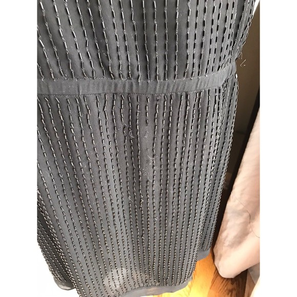 Ann Taylor Black Dropped Waist Cocktail Dress 10 Beads - Picture 6 of 11
